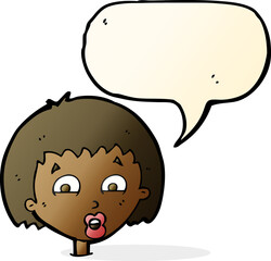 cartoon shocked expression  with speech bubble