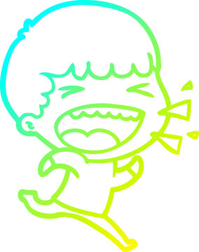 recommend clip art: cold gradient line drawing cartoon laughing man