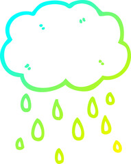 cold gradient line drawing cartoon cloud raining