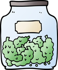 vector gradient illustration cartoon cannabis dispensary jar