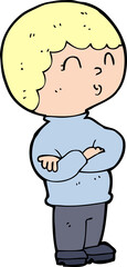 cartoon boy with folded arms