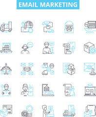 Email marketing vector line icons set. Email, Marketing, Newsletter, Campaign, Blasts, Opt-in, Autoresponder illustration outline concept symbols and signs