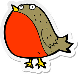 sticker of a cartoon robin