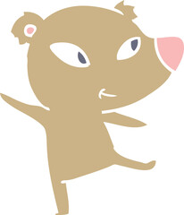 Obraz premium cute flat color style cartoon bear dancing