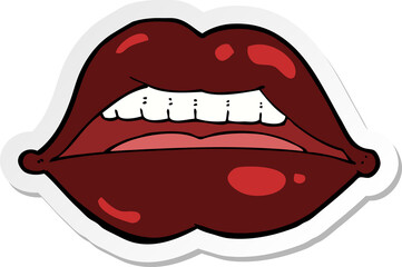 sticker of a cartoon sexy halloween lips symbol