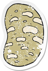retro distressed sticker of a cartoon potato