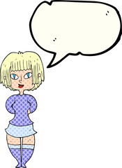 comic book speech bubble cartoon happy woman