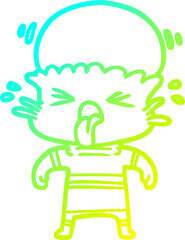 cold gradient line drawing weird cartoon alien