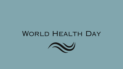 happy world health day wish image with simple bg and tild signs logo