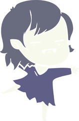 flat color style cartoon undead vampire girl dancing