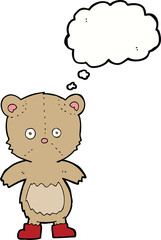 cartoon teddy bear with thought bubble