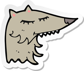 sticker of a cartoon wolf