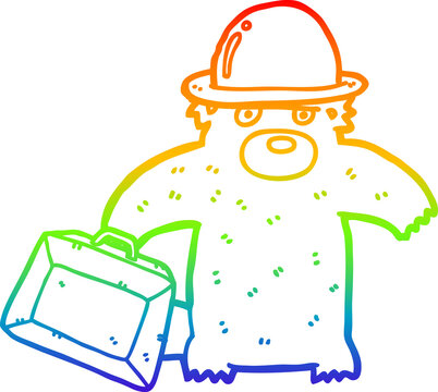 recommend clip art: rainbow gradient line drawing cartoon business bear