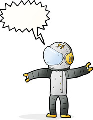 cartoon astronaut with speech bubble