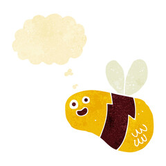 cartoon bee with thought bubble