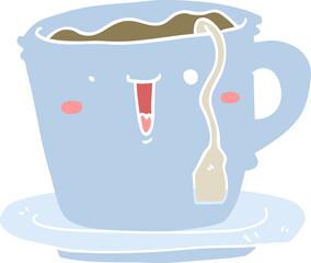 cute flat color style cartoon cup and saucer