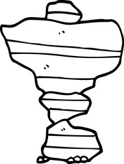line drawing cartoon of stacked stone