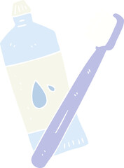 flat color illustration of a cartoon toothbrush