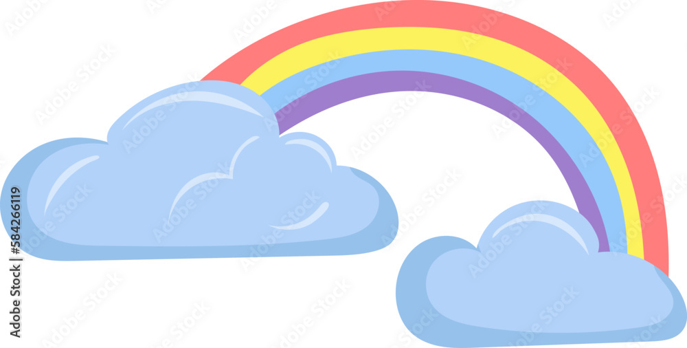 Sticker rainbow in flat style isolated vector