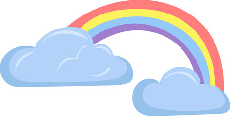 rainbow in flat style isolated vector