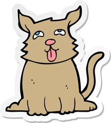 sticker of a cartoon happy dog