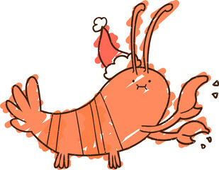 Christmas Lobster Chalk Drawing