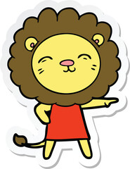 sticker of a cartoon lion