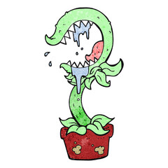 textured cartoon carnivorous plant