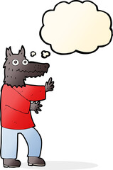 cartoon funny werewolf with thought bubble