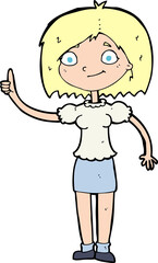 cartoon woman with idea