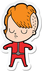 sticker of a cartoon woman