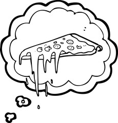 thought bubble cartoon pizza