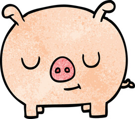 cartoon doodle happy pig
