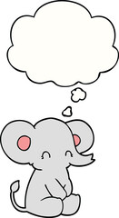 cute cartoon elephant and thought bubble