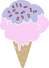 flat color style cartoon ice cream