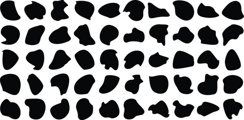 Liquid and fluid shape Black symbol Set of 50