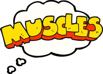 thought bubble cartoon muscles symbol