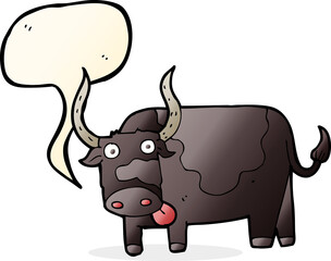 cartoon bull with speech bubble