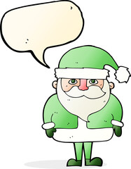 cartoon santa claus with speech bubble