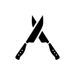 letter a cross knife logo design template