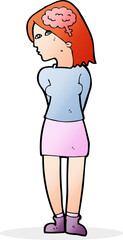 cartoon brainy woman