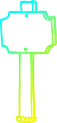 cold gradient line drawing cartoon sign post
