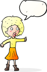 cartoon woman  with speech bubble