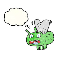 thought bubble textured cartoon fly