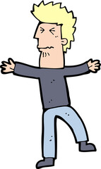 cartoon stressed man