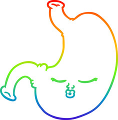 rainbow gradient line drawing cartoon stomach