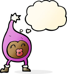 cartoon funny creature with thought bubble