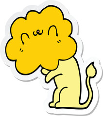 sticker of a cartoon lion