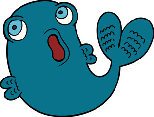 cartoon doodle of a fish