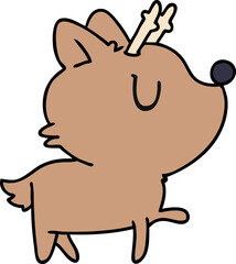 cartoon of  kawaii cute deer
